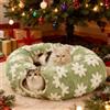 YRTUOP Tunnel Per Gatti Sotto L'albero Di Natale In Peluche, Cucce Per Gatti Con Palla Tunnel A Ciambella Accessorio Per Animali Domestici Per Soggiorni, Balconi