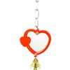 N-K pappagallo, specchio rotondo a forma di cuore, da appendere, per arrampicata e per animali domestici, giocattolo casuale, a forma di cuore, conveniente e durevole, utile e pratico