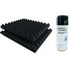 Multisint - Pannelli Fonoassorbenti Piramidali Ignifughi Certificati Classe 1IM - 50x50x4,5(1,5+3) cm Densità 30 + Colla MultiSpray (Confezione 12 Pannelli + 1 Bomboletta) - Produzione 100% Italiana