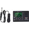 FUNFANG Sintonizzatore elettrico, AMT-560 Accordatore elettrico e metronomo Microfono integrato con cavo pickup da 6,3 mm per chitarra, basso, violino, ukulele, universale, portatile