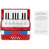 Domary Fisarmonica 17 Tasti 8 Bassi Strumento Musicale per Pianoforte per Principianti Leggero Resistente Durevole Cinturino Regolabile Bambini Rosso Blu Verde Blu Navy (Rossa)
