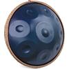 HEYQK Hand Pan Harmonic, Tamburo in Acciaio in D Minor 9 Note 22 Inches 440 HZ, Hand Drum Percussione con Soft Hand Pan Bag, 2 Bacchette e il Sopporto, Blu