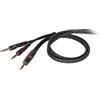 Proel DHG540LU18 - Cavo audio assemblato professionale INSERT con connettori stampati Die Hard Gold Jack 6,3mm Stereo a 2 Jack 6,3mm Mono. (DHG540LU18)