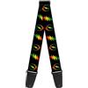buckle-down tracolla per chitarra 34-60 Steal Your Face w/Lightning Bolt Repeat Black/Rasta