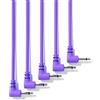 ExcelValley - 5-Pack - Cavi Modulari Mono Patch ad Angolo Retto - 3,5mm 1/8 Eurorack Sintetizzatore [Viola - 20 cm - 8]