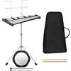 COSTWAY Set di Xilofono a 32 Note, Glockenspiel con Supporto in Metallo, Altezza Regolabile, Metallofono con Leggio per Spartiti, Mazzette, per Bambini e Adulti