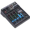 Eujgoov Mixer Audio a 4 con Alimentazione Phantom USB BT 48V, Console di Mixaggio DJ Professionale per Apparecchiature da Palco per la Registrazione di Musica in Streaming Live, Connettori