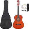 vidaXL Set di chitarra classica per bambini e principianti 8 pezzi 3/4 36