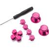 HUSHUI Levetta in Metallo, Sostituzione Joystick Gamepad in Lega di Alluminio per Controller, con Cacciavite, 4 Opzioni di Colore (Rosa Rossa)