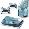 PDURMBUAB Nessuna Schiuma Nessuna Bolla Per PS5 Skin Disc Edition & Digital Console E Controller Vinyl Cover Skins Wraps Resistente Ai Graffi, Compatibile 02243(Disc Version)
