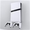 Generico Base del supporto a parete con supporto per controller Supporto da appendere a parete per PS5 Pro/ps5 Slim Digital Edition e Disc Edition Supporto per console a parete (Bianco)