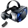 MZECH Cuffie Occhiali 3D VR, Visore Realtà Virtuale 3D, VR Visore Cuffie con Lenti HD Anti Luce Blu, per iPhone/Android Smartphones da 4,7 a 7,2 pollici, Regali di Natale per bambini e adulti(B)