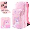 GLDRAM Borsa a tracolla compatibile con Nintendo Switch 2/NS/OLED/Lite, graziosa custodia portatile da viaggio per il trasporto con unicorno, kit di accessori per borsa a tracolla con custodia per