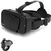 MZECH Cuffie Occhiali 3D VR, Visore Realtà Virtuale 3D, VR Visore Cuffie con Lenti HD Anti Luce Blu, per iPhone/Android Smartphones da 4,7 a 7,2 pollici, Regali di Natale per bambini e adulti(A)