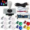 SJ@JX Arcade Game Stick DIY Kit Buttons with Logo LED 8 Way Joystick USB Encoder Cable Controller for PC MAME Raspberry Pi Color Mix