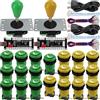 SJ@JX Arcade Game 2 Player Controller DIY Kit Microswitch Recessed Button 4&8 Way Joystick Zero Delay USB Encoder Fighting Stick Handles Console for PC MAME Raspberry Pi Retropie