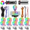 SJ@JX Kit encoder USB Arcade con pulsanti LED RGB e joystick Sanwa a 4/8 vie, controller di gioco a ritardo zero per PC, MAME, Raspberry Pi, Windows