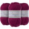 Utopia Crafts DK Double Knitting Yarn 3x 100g (Dark Raspberry)