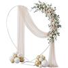 Relaxdays Arco a Palloncini a Forma di Cuore, in Metallo, per Matrimoni e fidanzamenti, A x L: 220x220 cm, Fiori, Bianco