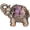 LAUYOO Posacenere decorativo a forma di elefante, con coperchio, per sigarette, in metallo, per fumatori, antivento, posacenere per interni ed esterni, ornamento per uomini e donne (viola scuro)