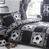 Kidz Club Set copripiumino e federa per letto singolo Shoot Football in poliestere-cotone, grigio