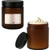 mikken 2 vasetti in vetro da 180 ml, colore marrone, con etichette