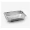 Generico 25/50/100 Vaschette in Alluminio VARIE DIMENSIONI bordo G | Argentate contenitori per Alimenti USA e Getta, teglie in Alluminio per Takeaway (50pz 4 porzioni 24x18x4,2cm)