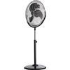 Bimar INB-VPS58 Ventilatore a Piantana Alta Velocità Ø 45 cm, Altezza Regolabile, 3 Velocità, Oscillazione Automatica, Inclinazione Regolabile, Struttura in Metallo, Motore 100W, Nero/Cromo
