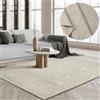 the carpet Boho Natur Wool Tappeto in lana intrecciato a mano in un look boho scandinavo naturale, fatto a mano per uno stile unico, beige crema, 160 x 230 cm