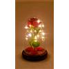 Generico Rosa rossa la bella e la bestia a led Rosa eterna con petali rosa con cupola lampada la bella e la bestia idea regalo san valentino natale