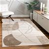 Paco Home Tappeto Soggiorno Camera da letto moderno a pelo corto lucido motivo palma disegno floreale geometrico effetto alto-basso 3D, Dimensione:240x340 cm, Colore:Beige