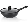 kela Padella wokcon coperchio 30 cm STELLA NOVA Padella wok da 5 l per induzione, rivestita in alluminio pressofuso, manico soft touch, wok con coperchio, coperchio in vetro con bordo in silicone