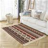 Tomifine Tappeto Bohémien Rettangolare, Tappeti con Nappe Tessuto, Lavabile, per Camera da Letto, Soggiorno, Corridoio, Ingresso (60x120cm,Marrone Rosso)