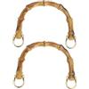 QUARKZMAN Manici per Borsa, 2pz 5,2 Manico in Plastica Effetto Bambù Accessori di Ricambio con Fibbia Metallico per Realizzare Borse Fai da Te (Giallo Bruciato)