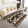 Homewish Moose Area Tappeto per Bambini Ragazzi Ragazze Rustico Caccia Animali Tappeto 100x150cm Farmhouse Wild Animal Sketch Carpet Western Tribal Indoor Floor Mat per soggiorno camera da letto