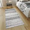 TAPISO Delhi Tappeto Passatoia Runner Corridoio Moderno Passatoia Shaggy Pelo Lungo Moderno Astratto Sfumato Linee Multicolore Grigio Sala Camera Salotto Oeko-Tex 70 x 200 cm