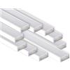 AFTERTECH 10x 2metri (20M) 1506B 15x6mm PROFILO ALLUMINIO BIANCO PER STRISCE STRIP LED BARRA RIGIDA 2M 2MT + COPERTURA (10x 2metri 1506bianco fog)