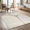 the carpetElisa - Tappeto moderno per soggiorno, design geometrico, alta densità e tatto morbido, colore crema, 80 x 150 cm