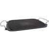 VIRSUS Bistecchiera Rettangolare in Ghisa con 2 Maniglie 230, Misura 24x37 cm, colore Nero, Ghisa Smaltata per Piastra Induzione, Grill Antiaderente per la cottura di Carne, Pesce e Verdure