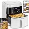 Aigostar White Cube - Friggitrice ad Aria 7L 1900W Smart Senza Olio, Controllo App e WiFi, 7 Programmi con Schermo LED, Cestello Removibile Anti Aderente, Mantenimento Calore, 20 Ricette, Senza BPA