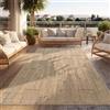 Paco Home Tappeto Per Esterni Resistente Alle Intemperie Balcone Corridoio Soggiorno Design Astratto Geometrico Effetto Beige, Dimensione:80x150 cm