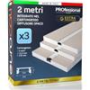 Eurocali Profilo Alluminio per Strisce LED Integrato nel Cartongesso - spessore 12,5mm - Facile da Montare con Gomma di Protezione per Stuccatura - Pacco da 3 lastre da 2mx12cm