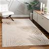 Paco Home Tappeto Soggiorno Camera da letto moderno a pelo corto lucido motivo palma disegno floreale geometrico effetto alto-basso 3D, Dimensione:160x230 cm, Colore:Beige 2