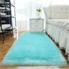 Tomifine Faux Tappeto di Pelle di Pecora, Lana Agnello Imitazione Tappeti Pelliccia Sintetica Decorativa, Adatto per Tappeto per Soggiorno, Tappetino per il Letto (60 x 160 cm,Blu Chiaro)