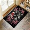 MLSOWM Tappetino Antiscivolo Lavabile Yin Yang Koi Zerbino Trappola Sporco Estetica Giapponese Zerbino d'Ingresso Assorbenti per Cane, Ingresso, Porta e Corridoio, 60x90 cm, Nero