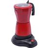 Beaudreaul Caffettiera elettrica da 480 W, con base da 300 ml, rotazione a 360°, macchina per caffè espresso rimovibile, per famiglie, riunioni, caffè, uffici, ecc. (rosso)