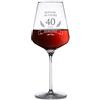 AMAVEL Calice da Vino Rosso con Incisione per Il Compleanno, Auguri di Cuore 40 Anni, Personalizzato con Nome, Regali Originali per Lui e Lei, Bicchiere in Vetro Chiaro, ca. 500 ml