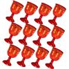 CIYODO Calice da Vino Rosso 12 Pezzi in Plastica 40ml, Rotondo | Stile Vintage Chic, Bordi Lucidati, Finitura Curata, per Feste e Ristoranti