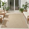 Carpetsale24 Tappeto da Esterno Beige 280x370 cm, Resistente agli Agenti Atmosferici & UV, Ideale per Cucina, Balcone, Terrazza, Soggiorno e Sala da Pranzo, Design a tinta unita con bordo