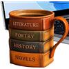 Generico Funny Coffee Mug, Handmade 3d Colored Book Resin Tea Cup, Resin Heat-Resistant Drinkware Mugs with Ergonomic Handle for Whiskey, Juice, Beer, and Cocktails, 12x12x10cm